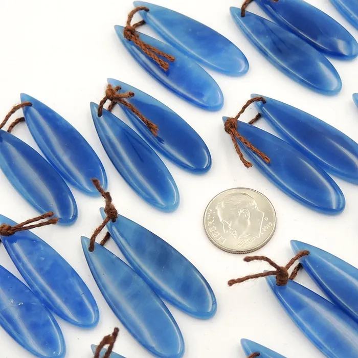 Natural Blue Onyx Earring Pair Teardrop Cabochon Cab Pair Drilled Matched Gemstone Earrings Bead Pair Intrinsic Trading Earrings Natural Blue Onyx Earring Pair Teardrop Cabochon Cab Pair Drilled Matched Gemstone Earrings Bead Pair Intrinsic Trading Earrings