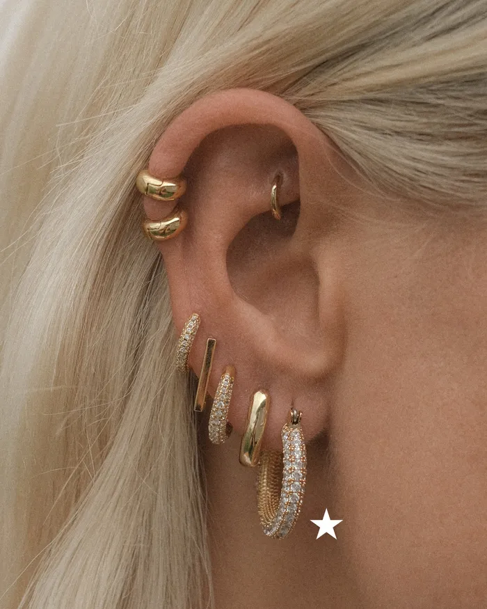 Pave Estelle Hoops Gold Luv Aj PreStyled Sets
