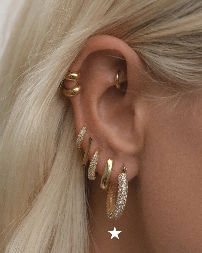 Pave Estelle Hoops Gold Luv Aj PreStyled Sets