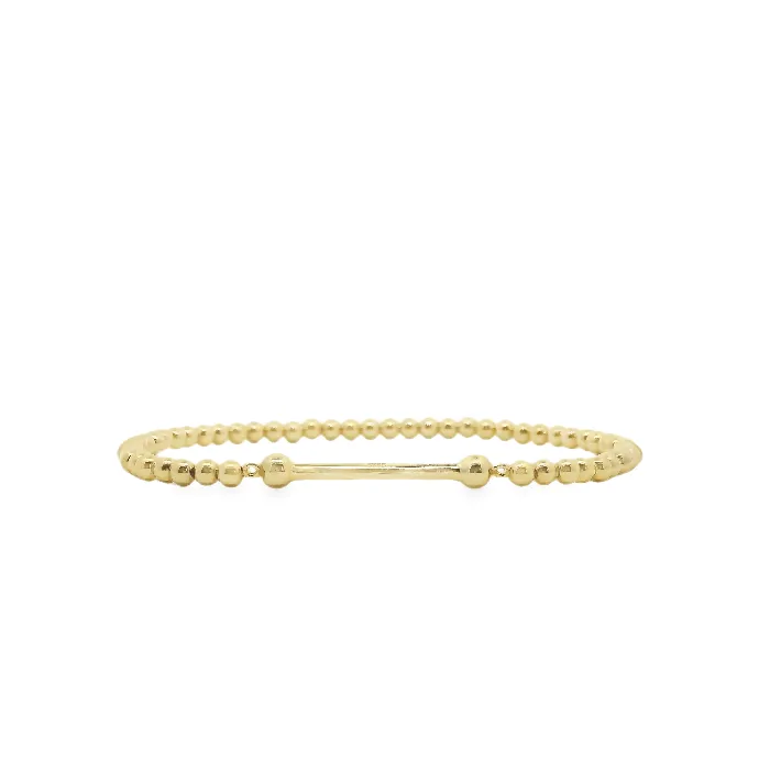 Suetables 3mm Bead Bracelet with Bar Bracelets
