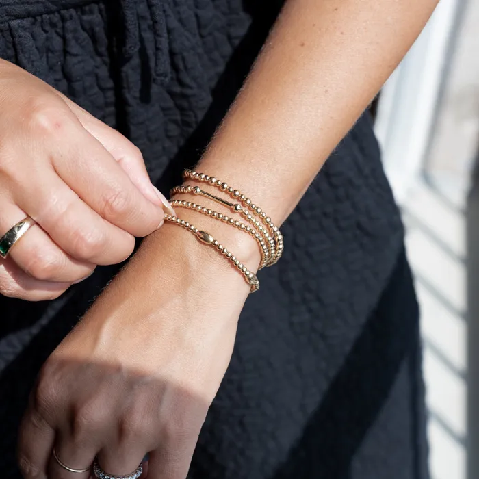 Suetables 3mm Bead Bracelet with Bar Bracelets