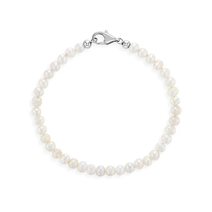 4565 Small Freshwater Cultured Pearl Baby Toddler Kids Charm Bracelet Sterling Silver Baby Pearl Bracelets Bracelets