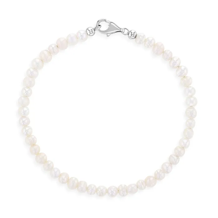 4565 Small Freshwater Cultured Pearl Baby Toddler Kids Charm Bracelet Sterling Silver Baby Pearl Bracelets Bracelets