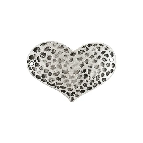 ABD Exclusives Necklaces AB0059 Antique Silver Pewter Hammered Heart Jewelry Connector Pkg 2 ABD Exclusives Necklaces AB0059 Antique Silver Pewter Hammered Heart Jewelry Connector Pkg 2