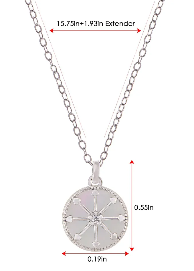 Alilang Alilang 925 Sterling Silver Shell Necklace With Octagonal Star Heart Circular Coin Pendants Necklaces Alilang Alilang 925 Sterling Silver Shell Necklace With Octagonal Star Heart Circular Coin Pendants Necklaces