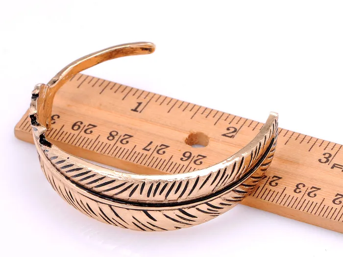 Alilang Bracelets Boho Antique Bird Feather Open Cuff Bracelet Alilang Bracelets Boho Antique Bird Feather Open Cuff Bracelet