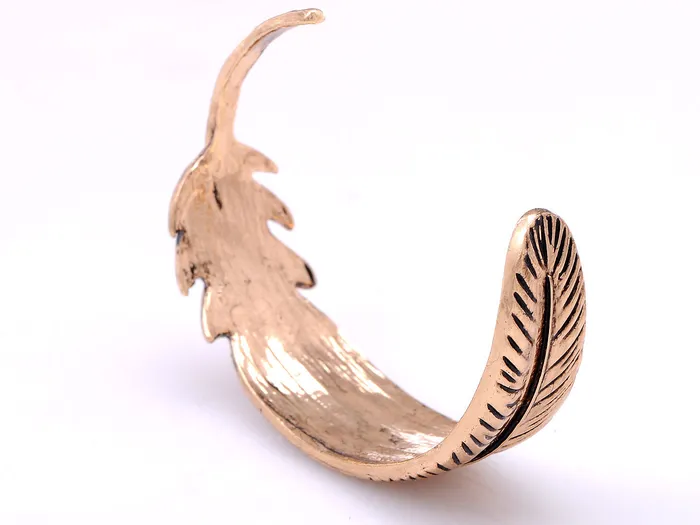 Alilang Bracelets Boho Antique Bird Feather Open Cuff Bracelet Alilang Bracelets Boho Antique Bird Feather Open Cuff Bracelet