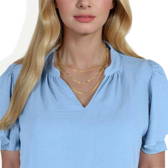 ALILANGCOM Womens Stainless Steel MultiLayer Necklace with 18K Gold Plating Adjustable Length Modern and Versatile Chain Design Necklaces ALILANGCOM Womens Stainless Steel MultiLayer Necklace with 18K Gold Plating Adjustable Length Modern and Versatile Chain Design Necklaces