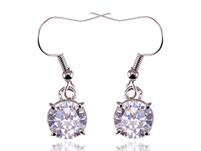 Alilang Earrings Swarovski Crystal Element Silver Colored Circle Fish Hook Dangle Earrings Alilang Earrings Swarovski Crystal Element Silver Colored Circle Fish Hook Dangle Earrings