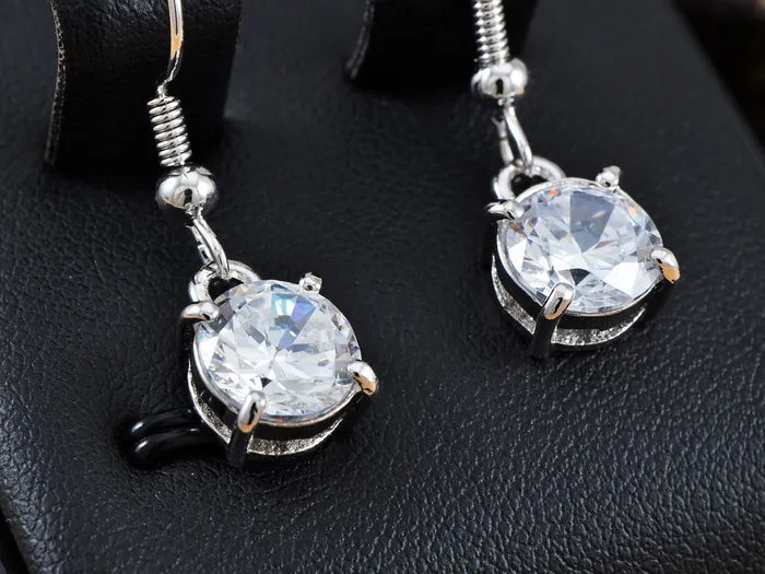 Alilang Earrings Swarovski Crystal Element Silver Colored Circle Fish Hook Dangle Earrings Alilang Earrings Swarovski Crystal Element Silver Colored Circle Fish Hook Dangle Earrings