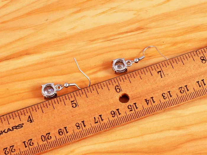 Alilang Earrings Swarovski Crystal Element Silver Colored Circle Fish Hook Dangle Earrings Alilang Earrings Swarovski Crystal Element Silver Colored Circle Fish Hook Dangle Earrings