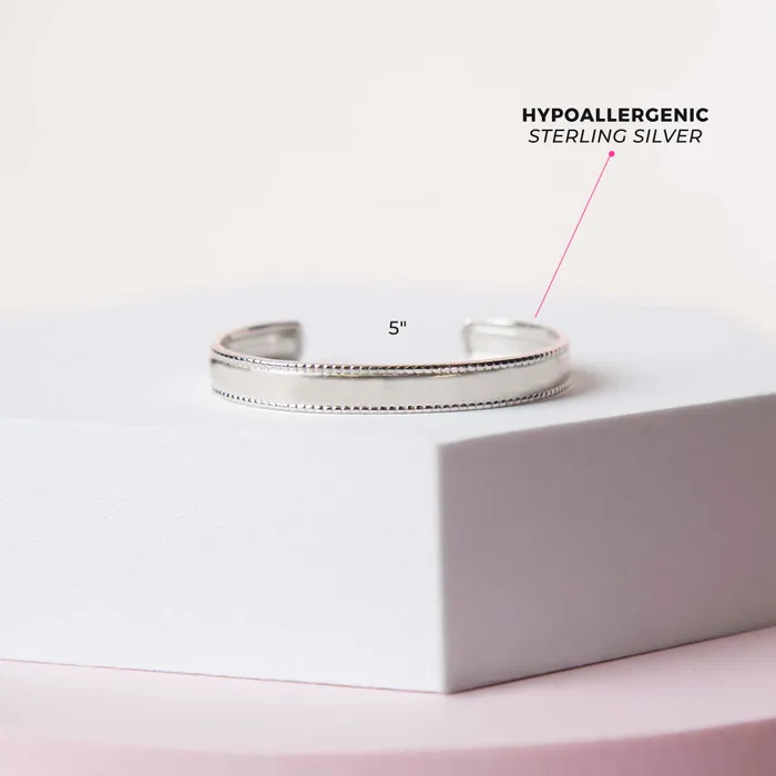 Baby Bangle Bracelets Bracelets 5 Detailed Edge Cuff Baby Toddler Bracelet Sterling Silver