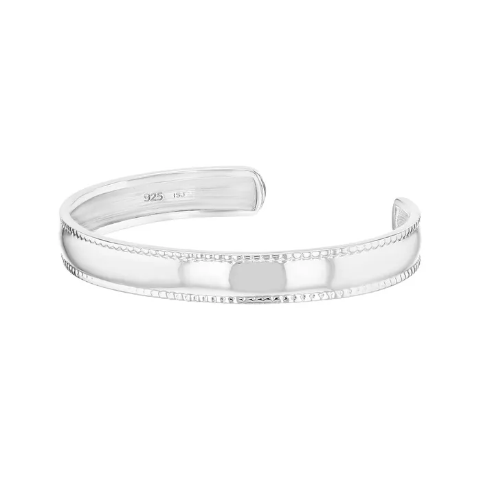 Baby Bangle Bracelets Bracelets 5 Detailed Edge Cuff Baby Toddler Bracelet Sterling Silver