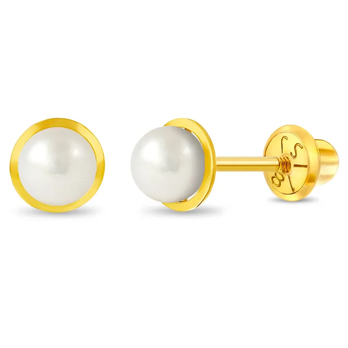 Baby Screw Back Earrings Earrings 18k Gold Formal Freshwater Pearl 6mm Kids Childrens Girls Earrings Safety Screw Back Baby Screw Back Earrings Earrings 18k Gold Formal Freshwater Pearl 6mm Kids Childrens Girls Earrings Safety Screw Back