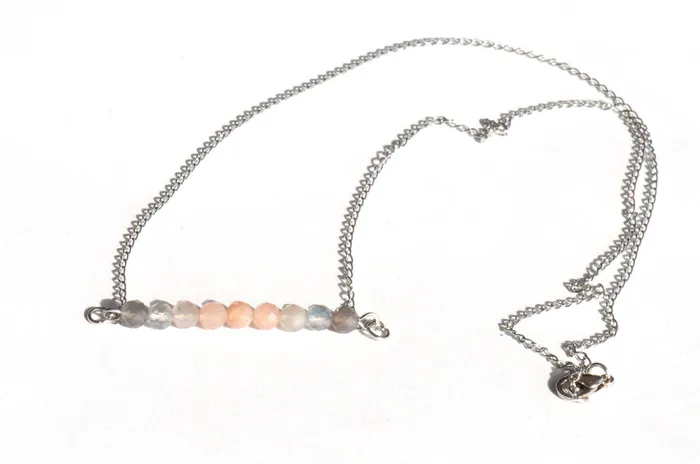 Banded Moonstone Bar Necklace Fierce Lynx Designs Necklaces