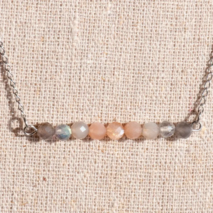 Banded Moonstone Bar Necklace Fierce Lynx Designs Necklaces