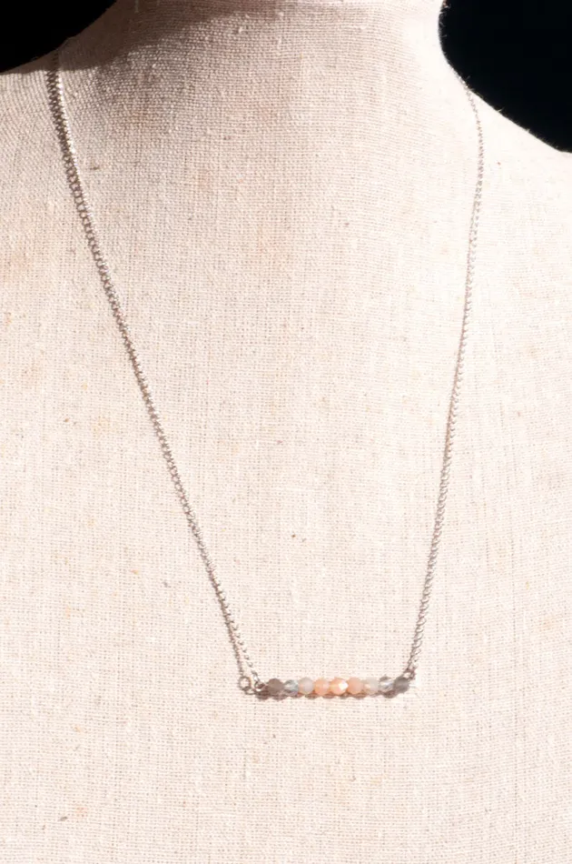 Banded Moonstone Bar Necklace Fierce Lynx Designs Necklaces