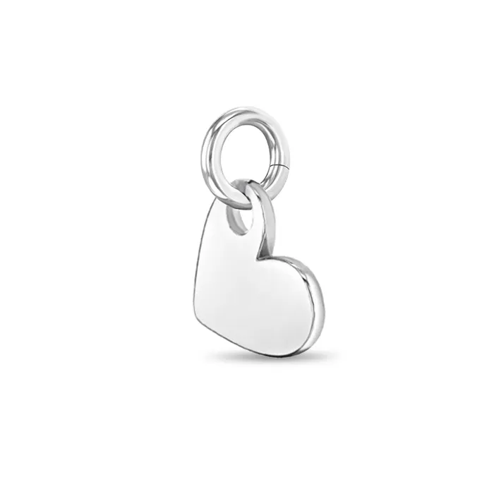 Bracelets Charms Engravable Tilted Heart Charm Kids Childrens Girls for Charm Bracelet Sterling Silver