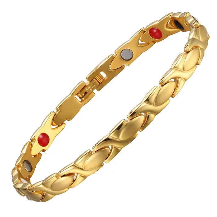Bracelets Ladies Gold Tone Four Elements Titanium Magnetic Bracelet Willis Judd Bracelets Ladies Gold Tone Four Elements Titanium Magnetic Bracelet Willis Judd