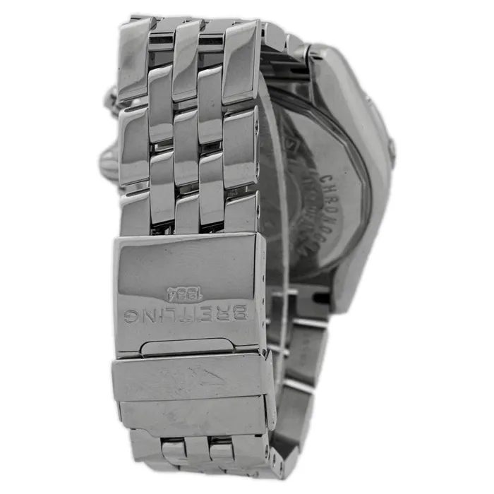 Breitling Mens Chronomat Evolution Stainless Steel 44mm Silver Stick Chronograph Dial Watch Reference A13356 Happy Jewelers Bracelets