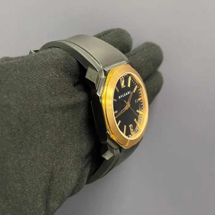 Bvlgari Octo 41mm Black Dial Watch Ref 102485 Happy Jewelers Watches