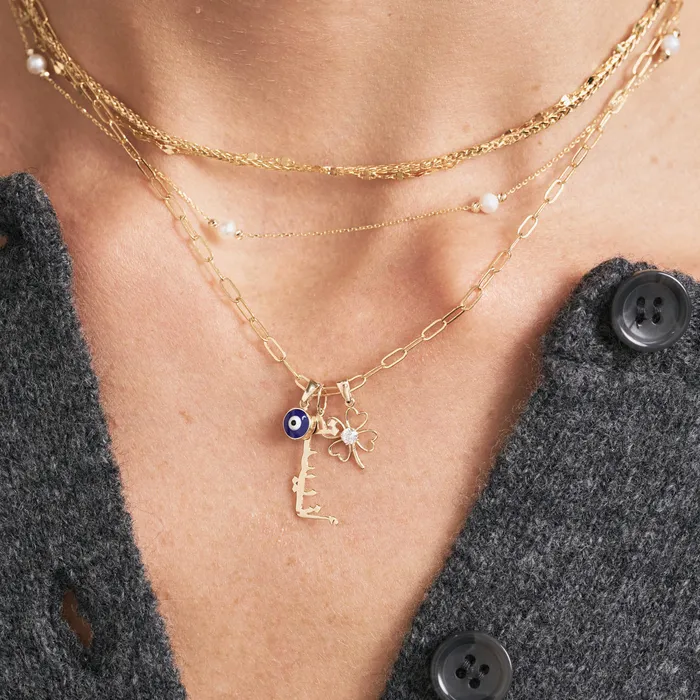 Charm Necklaces Gelin Diamond Letter Charm