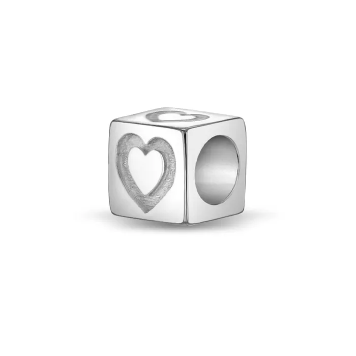 Charms Bracelets Cube Stamped Heart Kids Childrens Girls for Charm Bracelet Sterling Silver Charms Bracelets Cube Stamped Heart Kids Childrens Girls for Charm Bracelet Sterling Silver