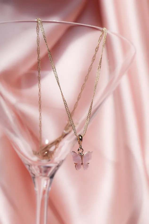 Chvker Jewelry Necklaces Blush Butterfly Necklace