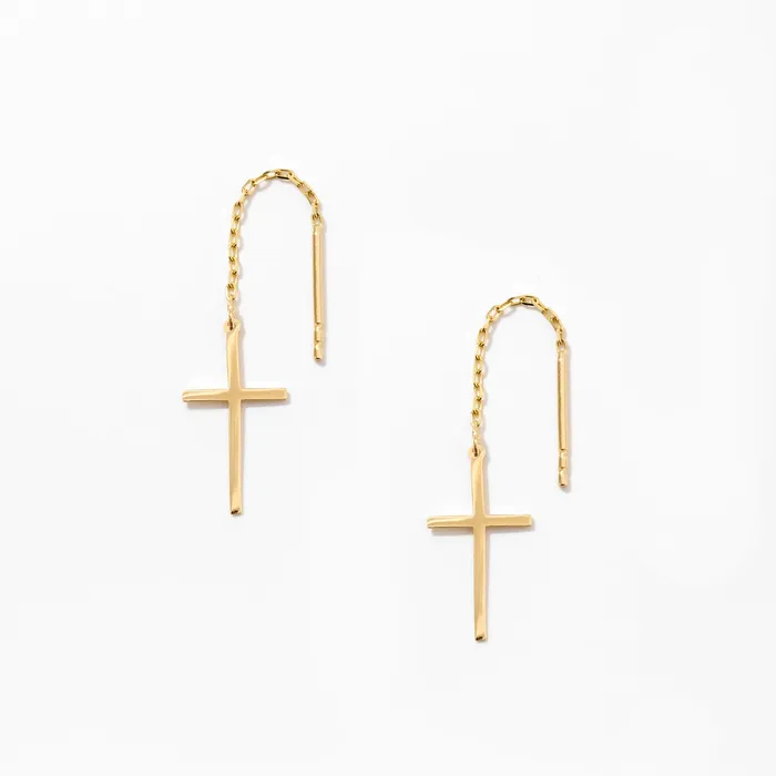 Earrings Gelin Diamond Cross Drop Dangle Earrings
