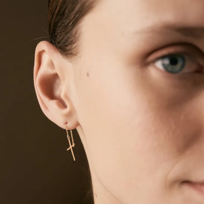 Earrings Gelin Diamond Cross Drop Dangle Earrings