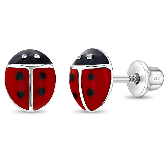 Earrings Kids Screw Back Earrings Classic Ladybug Baby Toddler Kids Earrings Screw Back Enamel Sterling Silver Earrings Kids Screw Back Earrings Classic Ladybug Baby Toddler Kids Earrings Screw Back Enamel Sterling Silver
