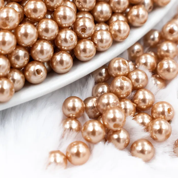 Earrings The BumbleBead Company 6mm Champagne Gold Pearl Spacer Beads
