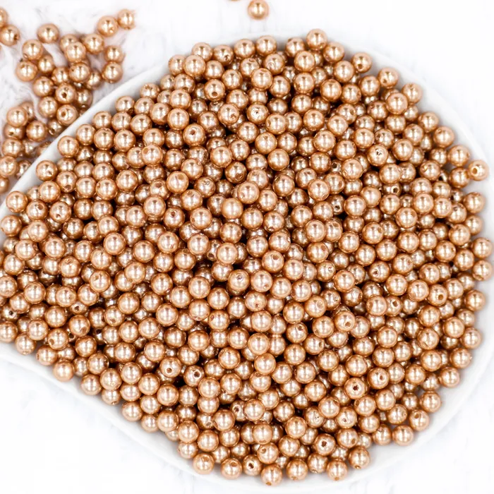 Earrings The BumbleBead Company 6mm Champagne Gold Pearl Spacer Beads