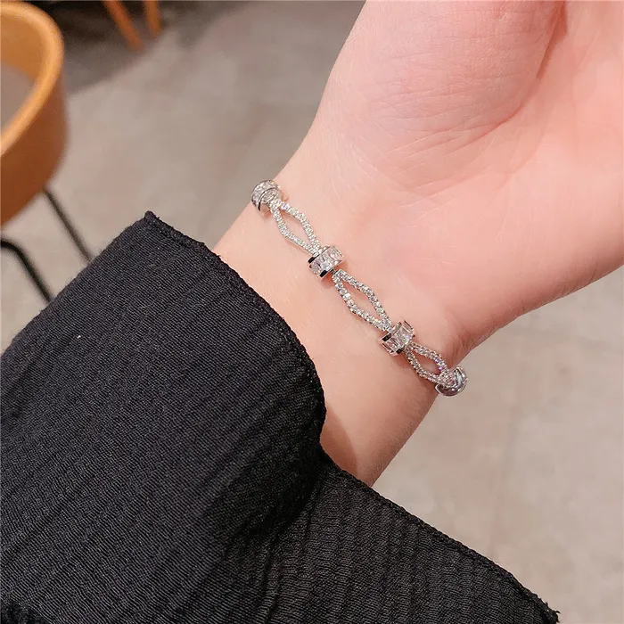 Elegant Silver Crystal Bracelet Refined by AnnaKaci Bracelets