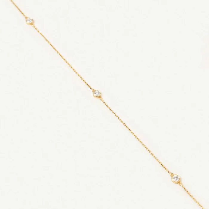 Gelin Diamond Necklaces CZ Bezel Station Necklace