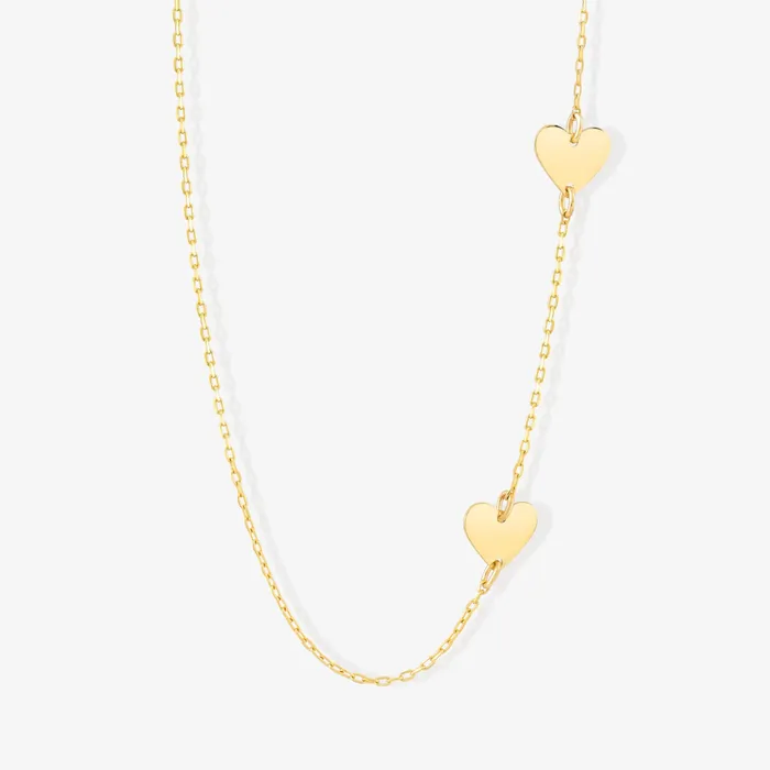 Gelin Diamond Necklaces Two Side Hearts Necklace