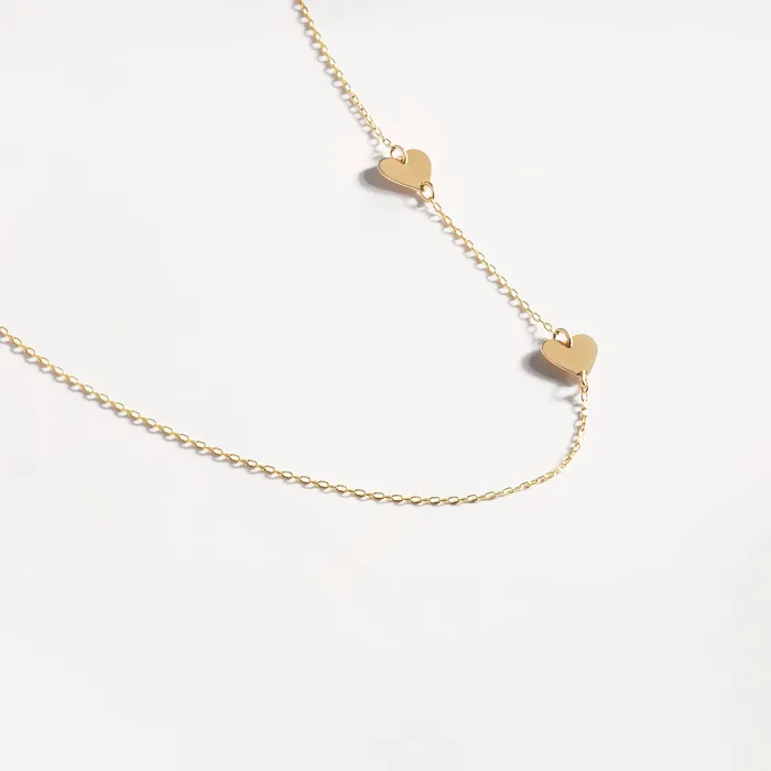Gelin Diamond Necklaces Two Side Hearts Necklace