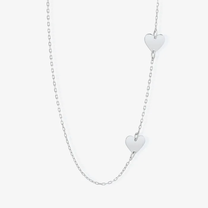 Gelin Diamond Necklaces Two Side Hearts Necklace