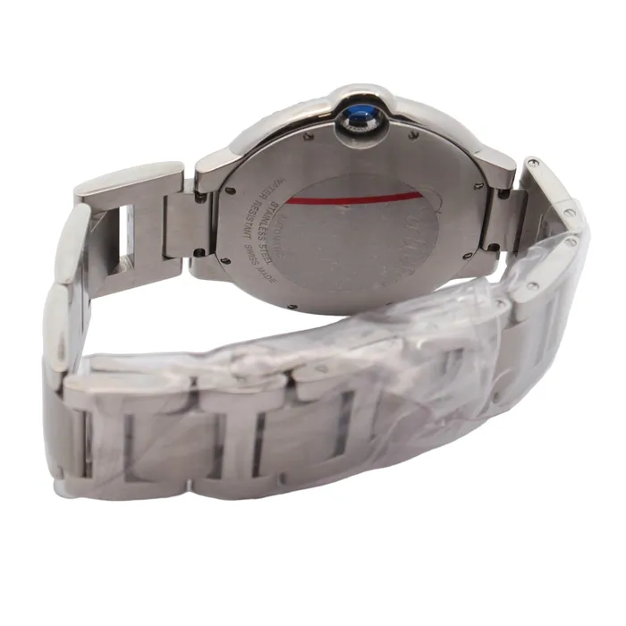 Happy Jewelers Cartier Ballon Bleu Stainless Steel 42mm Custom Diamond Panther Dial Watch Reference W69012Z4 Bracelets