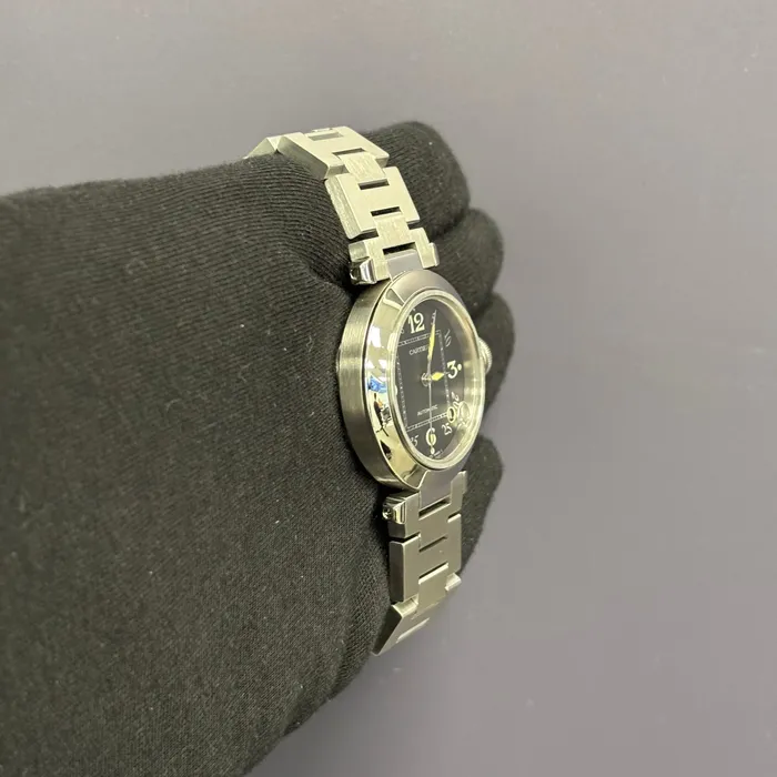 Happy Jewelers Cartier Pasha 35mm Black Dial Watch Ref W31043M7 Watches Happy Jewelers Cartier Pasha 35mm Black Dial Watch Ref W31043M7 Watches