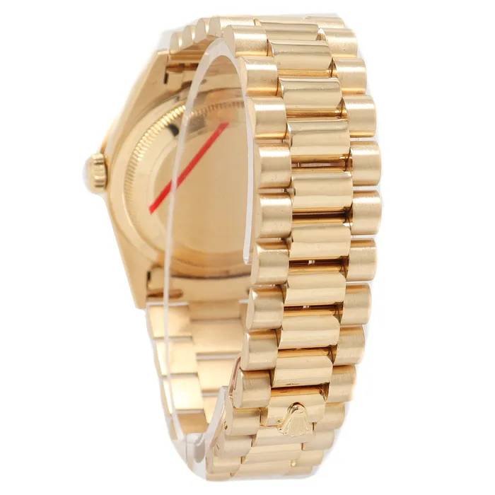 Happy Jewelers Necklaces Rolex Day Date Yellow Gold 36mm Custom Diamond Dial with Sapphire Hour Markers Reference 18238