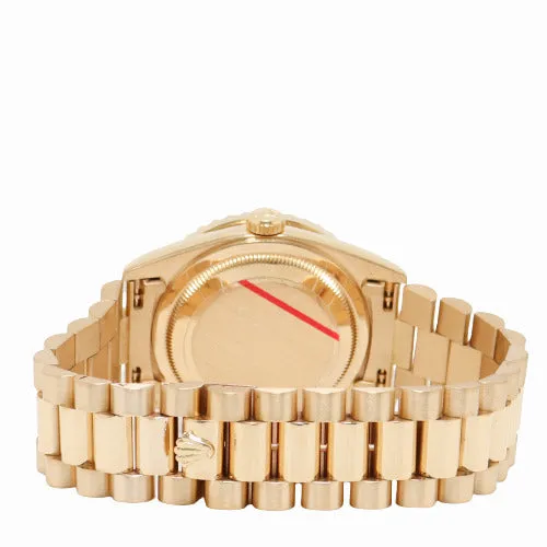 Happy Jewelers Necklaces Rolex Day Date Yellow Gold 36mm Custom Diamond Dial with Sapphire Hour Markers Reference 18238