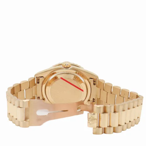 Happy Jewelers Necklaces Rolex Day Date Yellow Gold 36mm Custom Diamond Dial with Sapphire Hour Markers Reference 18238