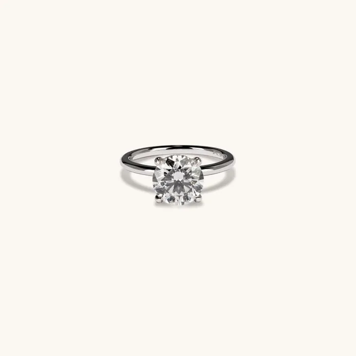 Happy Jewelers Rings 301 Round Lab Diamond Engagement Ring with Hidden Halo Happy Jewelers Rings 301 Round Lab Diamond Engagement Ring with Hidden Halo