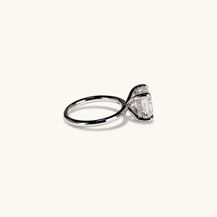 Happy Jewelers Rings 301 Round Lab Diamond Engagement Ring with Hidden Halo