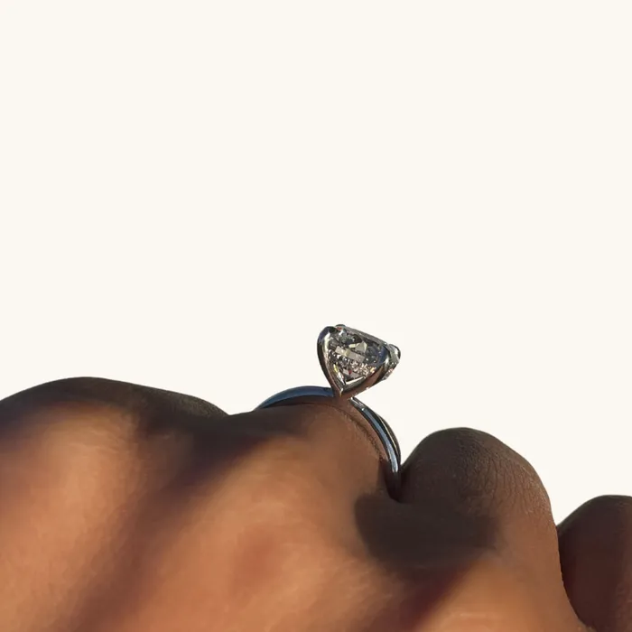 Happy Jewelers Rings 301 Round Lab Diamond Engagement Ring with Hidden Halo