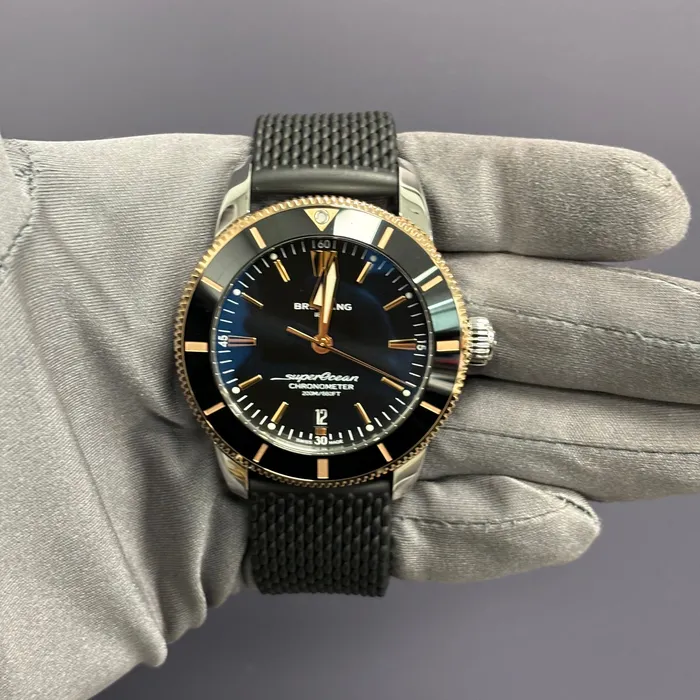 Happy Jewelers Watches Breitling Superocean 44mm Black Dial Watch Ref UB2030