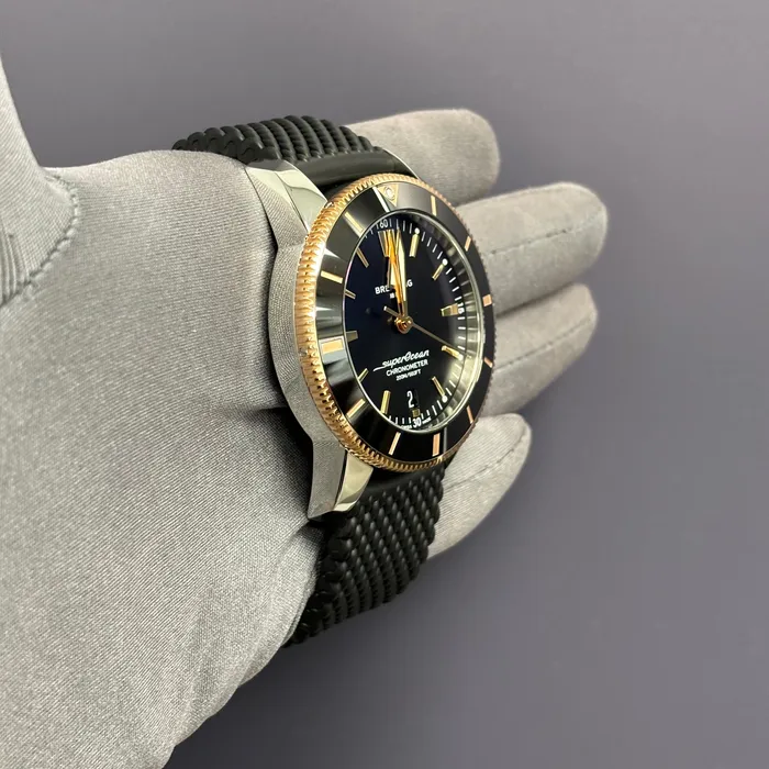 Happy Jewelers Watches Breitling Superocean 44mm Black Dial Watch Ref UB2030