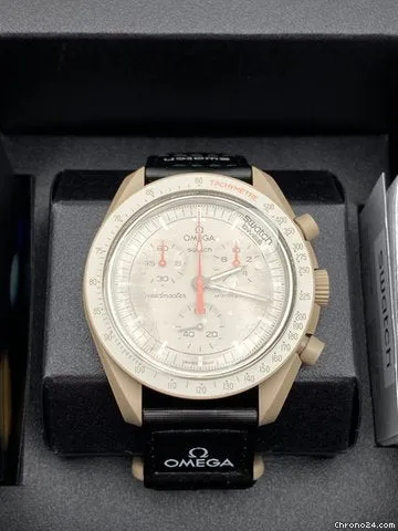 Happy Jewelers Watches Omega x Swatch Speedmaster Mission to Jupiter Bioceramic 42mm Tan Chronograph Dial Watch Reference SO33C100 Happy Jewelers Watches Omega x Swatch Speedmaster Mission to Jupiter Bioceramic 42mm Tan Chronograph Dial Watch Reference SO33C100