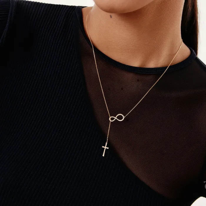 Infinity Cross Necklace Gelin Diamond Necklaces